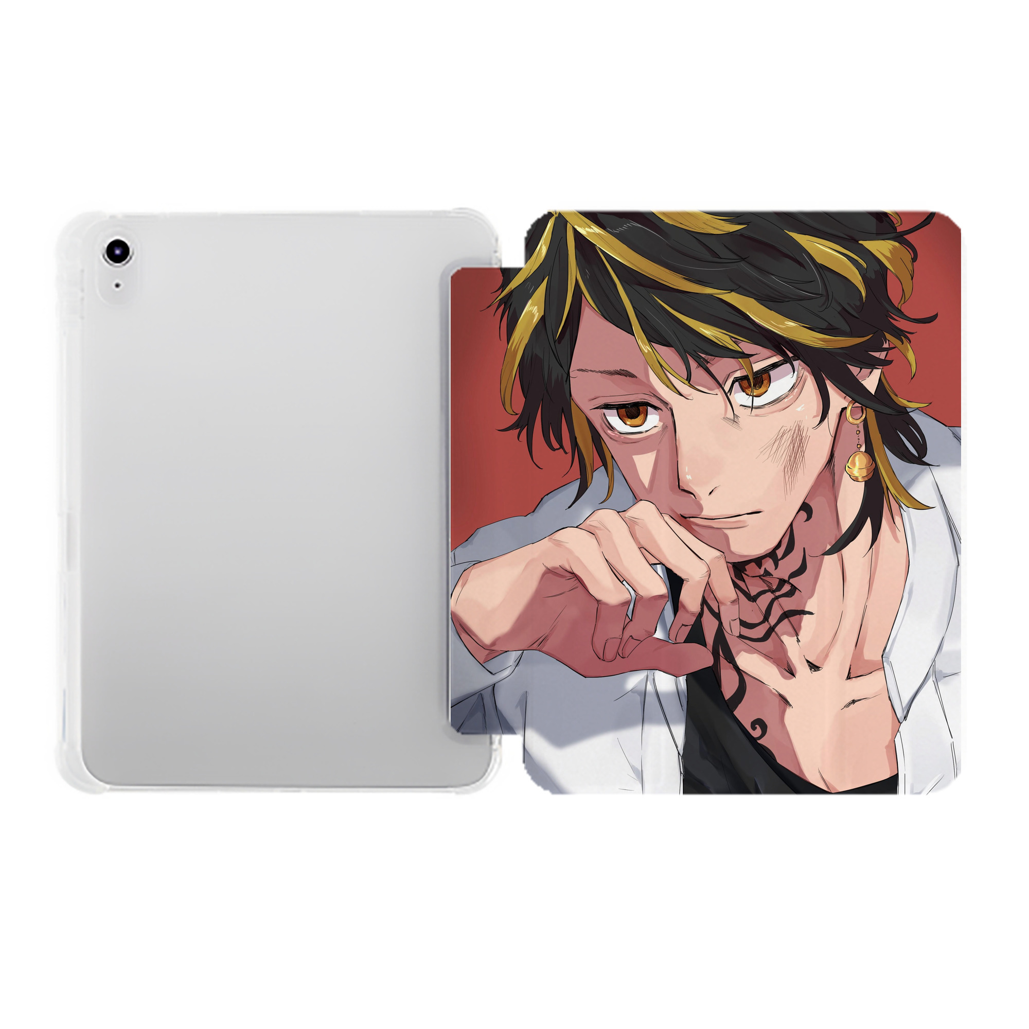 （画像用） 東京リベンジャーズ Tokyo Revengers IPad ケース ペン収納付き 三つ折りスタンド PUレザー×シリコン 対応機種9.5/10.5/10.9インチ
